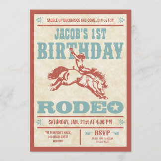 Cowboy Birthday Rodeo Party Invitations