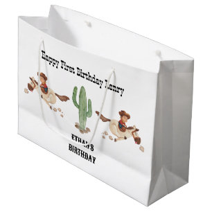 Cowboy Birthday Rodeo Party Large Gift Bag