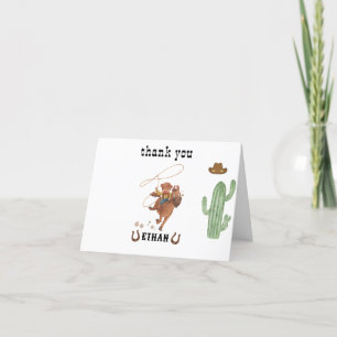 Cowboy Birthday Rodeo Party Thank You Card