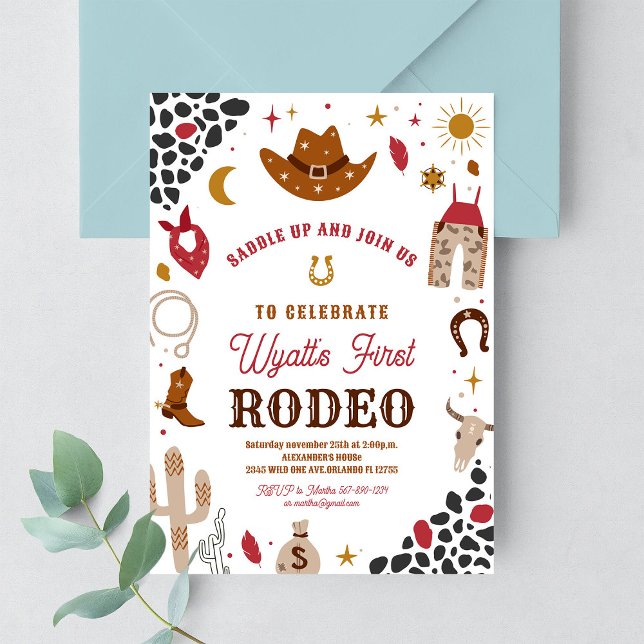 Cowboy Birthday Wild West Cowboy Southwestern Invitation (Creator Uploaded)