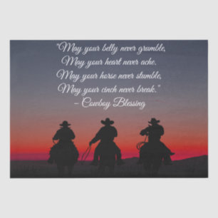 Cowboy Blessing Horse Silhouette Tissue Paper