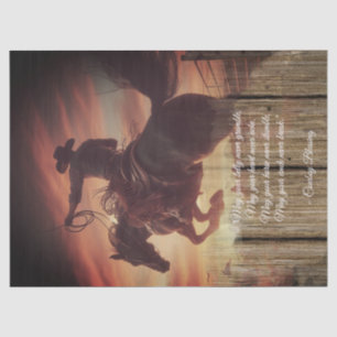 Cowboy Blessing Western Man Bronco Horse Tissue Paper