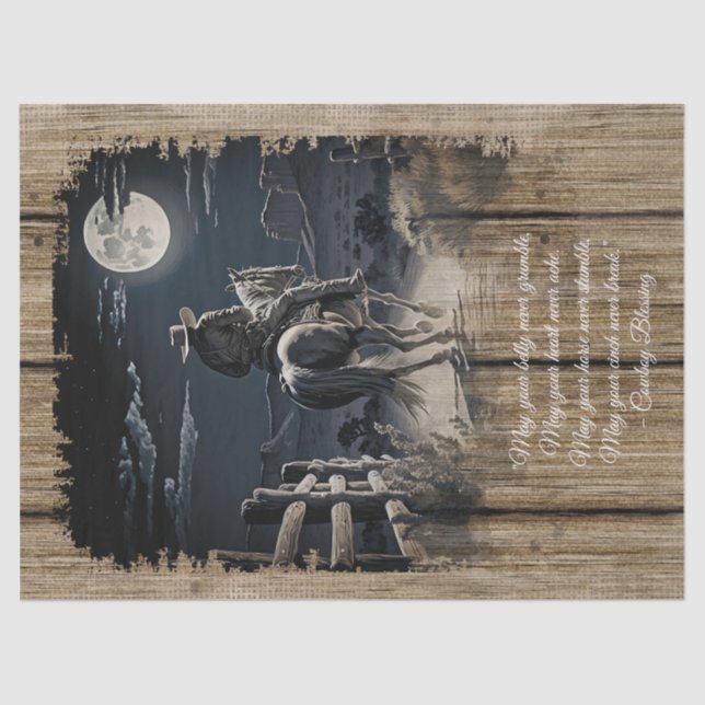 Cowboy Blessing Western Man Horse Tissue Paper (Front)