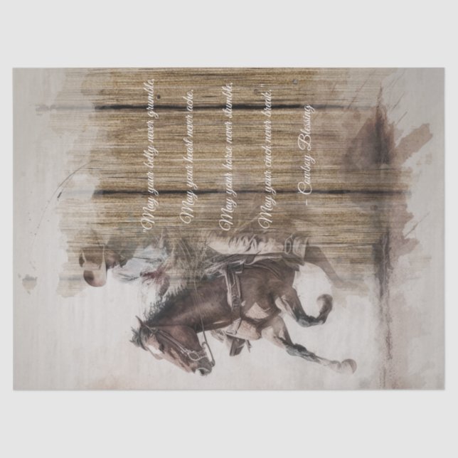 Cowboy Blessing Western Man Horse Tissue Paper (Front)