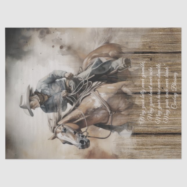 Cowboy Blessing Western Man Horse Tissue Paper (Front)