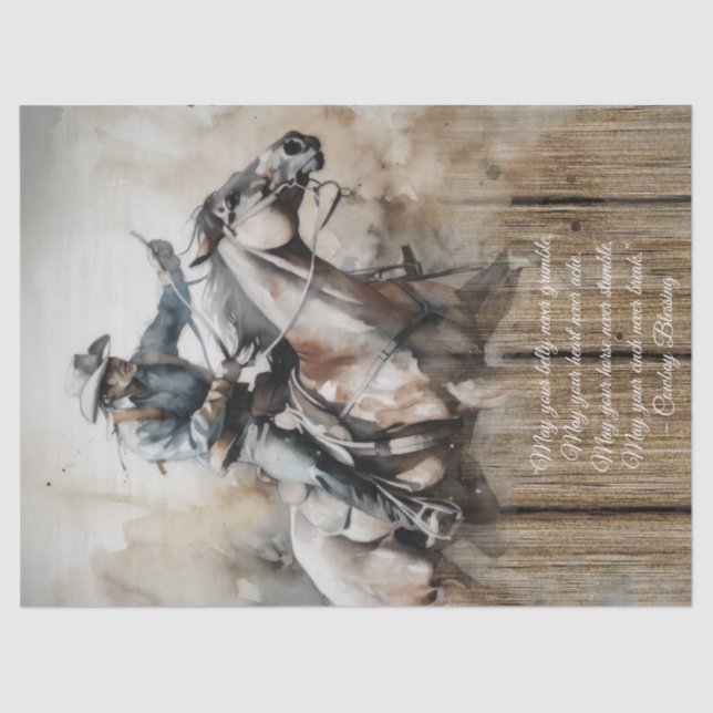 Cowboy Blessing Western Man Horse Tissue Paper (Front)