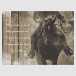 Cowboy Blessing Western Man Horse Tissue Paper