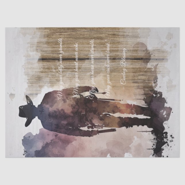 Cowboy Blessing Western Man Tissue Paper (Front)