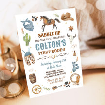 Cowboy Blue 1st Rodeo Wild West Theme Birthday