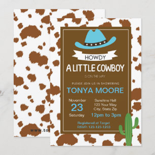 Cowboy Blue Baby Shower Invitation