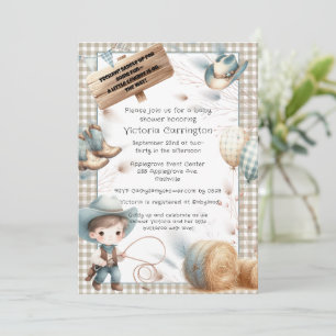 Cowboy Blue Boy Baby Shower Invitation