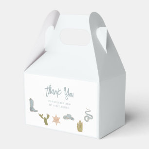 Cowboy Blue Western First Birthday Favour Box