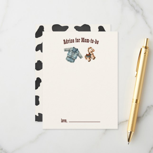 Cowboy Blue Western Rodeo Advice Card (Front/Back In Situ)