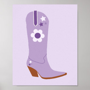 Cowboy Boot 03 Purple Poster