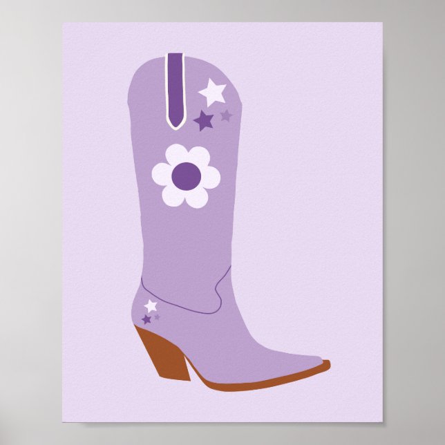 Cowboy Boot 03 Purple Poster (Front)