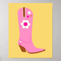 Cowboy Boot 05 Pink And Yellow Cowgirl Boots