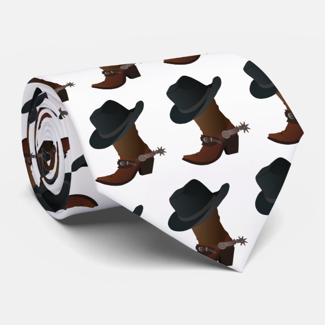 Cowboy Boot and Hat Tie (Rolled)