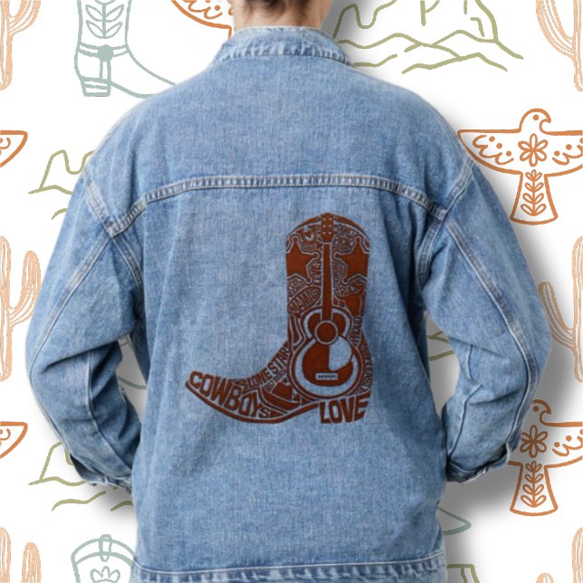 Cowboy Boot Blue Denim Jacket (Creator Uploaded)