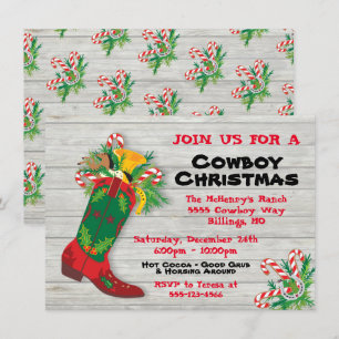 Cowboy Boot Christmas Party Holiday Card