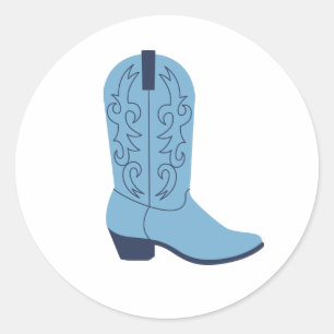 Cowboy Boot Classic Round Sticker