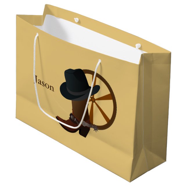 Cowboy Boot Design LGB Large Gift Bag (Front Angled)