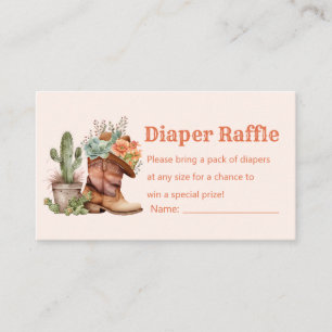 cowboy boot diaper raffle baby shower  enclosure card