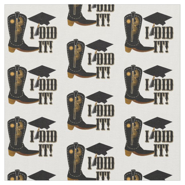 Cowboy Boot Graduation Fabric (Close Up)