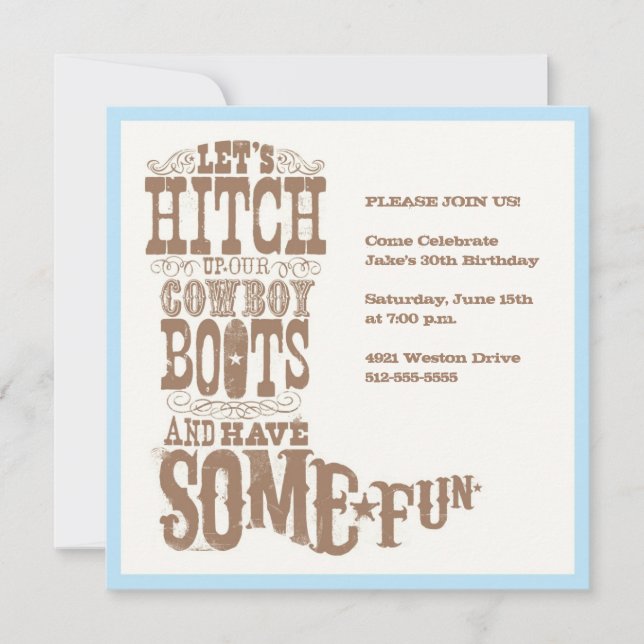 Cowboy Boot Invitation (Front)