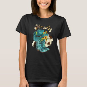 Cowboy Boot Leopard Sunflower Let's Go Girls Weste T-Shirt