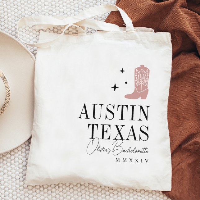 Cowboy Boot Personalised Bachelorette Party Tote Bag (Creator Uploaded)