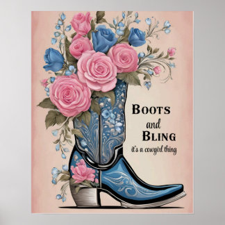 Cowboy Boot Poster 
