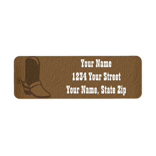 Cowboy Boot Return Address Labels (Front)