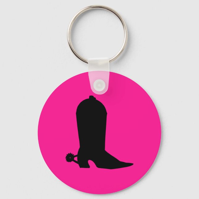 Cowboy Boot Silhouette Key Ring (Front)