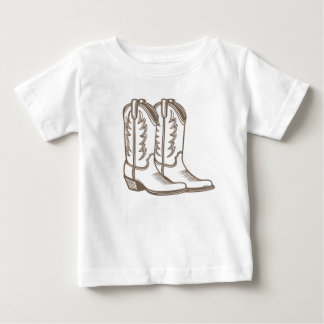 Cowboy Boot Sketch Tee Shirt for kids