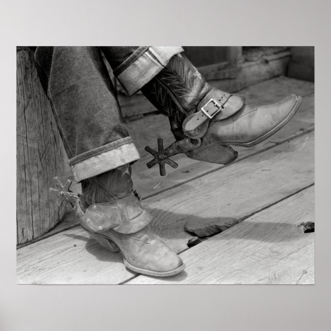 Cowboy Boots, 1940. Vintage Photo Poster (Front)