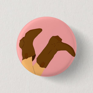 Cowboy Boots 3 Cm Round Badge