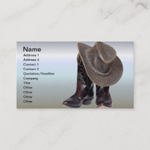 Cowboy Boots and Hat Business Card
