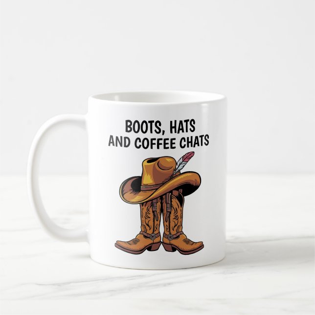 Cowboy Boots and Hat  Coffee Mug (Left)