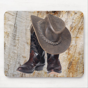 Cowboy Boots and Hat Mouse Mat