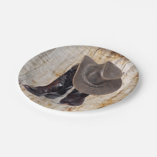 Cowboy Boots and Hat Paper Plate