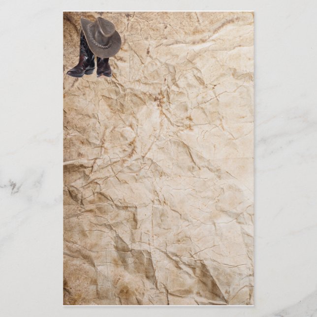 Cowboy Boots and Hat Stationery (Front)