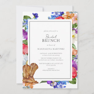 Cowboy Boots and Wildflower Bridal Shower Invitation