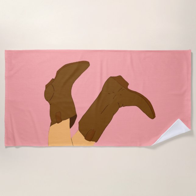 Cowboy Boots Beach Towel (Front)
