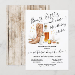 Cowboy Boots Bottles Baby Shower Invitation