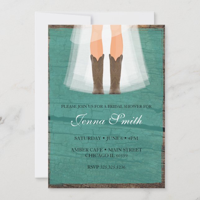 Cowboy boots Bridal Shower invitation (Front)