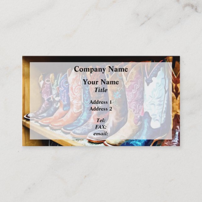 Cowboy Boots Business Card (Front)