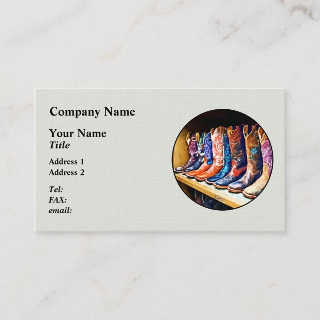 Cowboy Boots Business Card (Front)