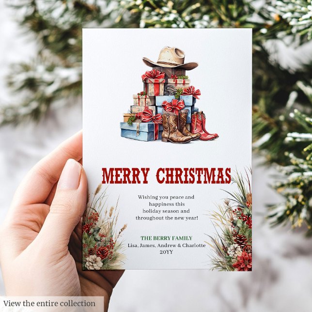 Cowboy boots Christmas greeting card rustic (Cowboy boots Christmas greeting card rustic

)