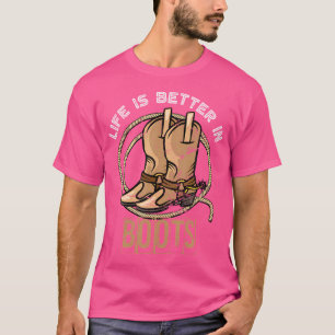 Cowboy Boots Country Cowboy Rodeo Men Gift Western T-Shirt