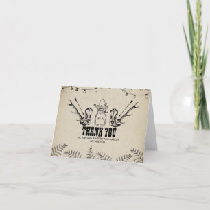 Cowboy Boots Country Rustic Wedding Thank You Card